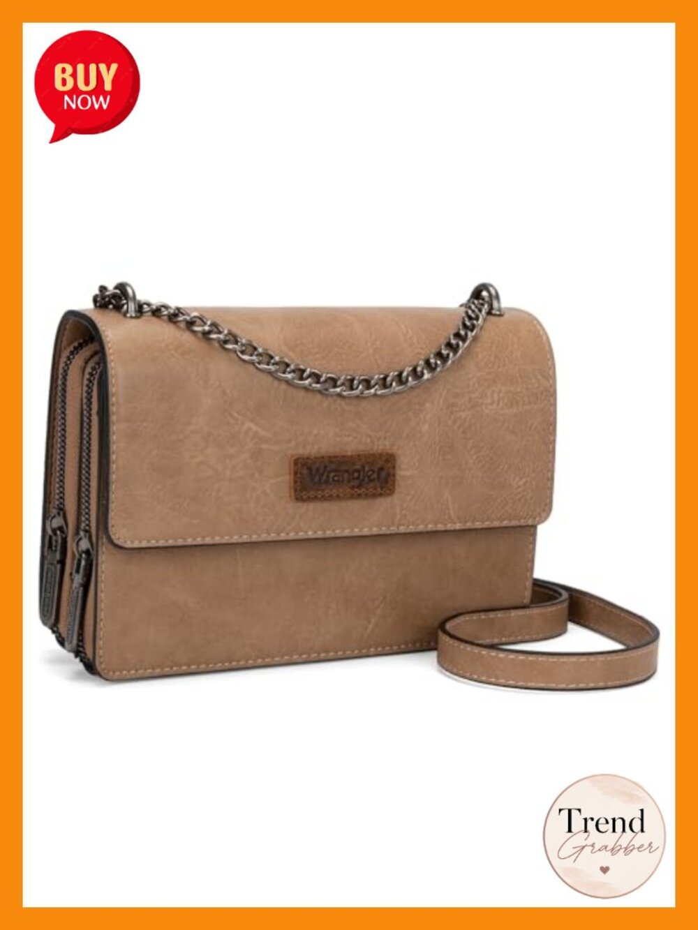 Wrangler Flap Crossbody Purse Small Chain Strap Wallet Women Western